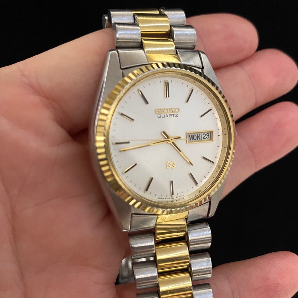 *Working* Seiko Mens Quartz Day Date President Watch 5Y23-8A69